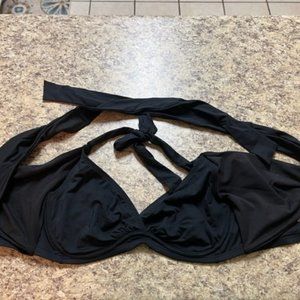 Athleta Black Bikini Top and Bottom 36 B/C Medium Bottoms Side Ruche